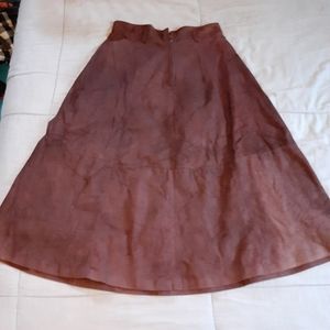 Brown full leather skirt